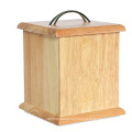 Caja de madera de caucho para sellos cuadrados Caddy Stoarge Box